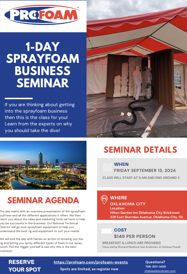 Profoam One Day Spray Foam Business Seminar-Oklahoma City, OK