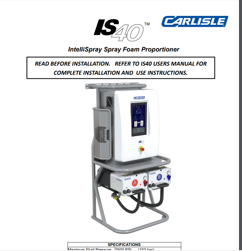 Carlisle IS40 Proportioner Intro Guide