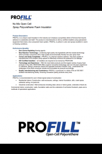 Elastochem ProFill - No Mix Open Cell Technical Data Sheet (TDS)