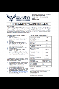 Insulbloc Optimaxx 11-037 Technical Data Sheet