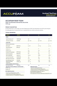 Accufoam 2.8 Roofing Foam Technical Data Sheet (TDS)