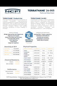 NCFI Pour In Place System 24-003 Technical Data Sheet (TDS)