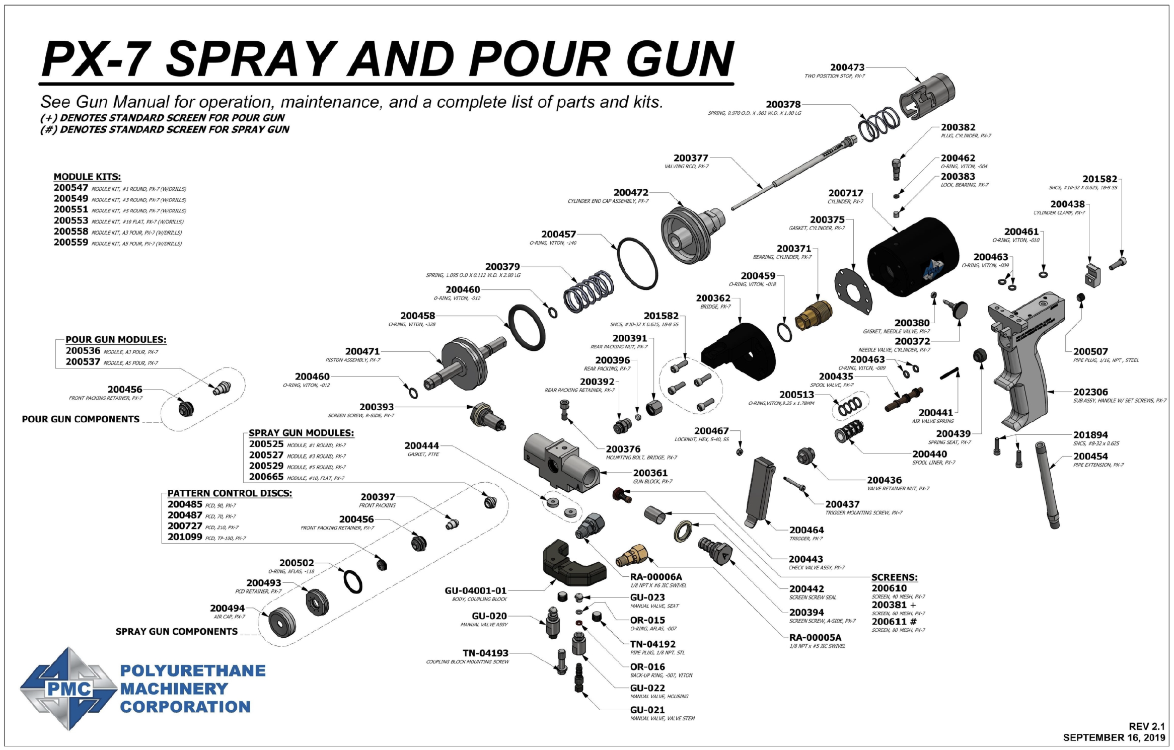 PMC PX-7 Gun Parts Diagram