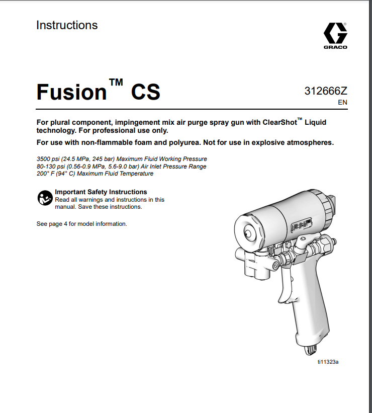 Graco Fusion CS Spray Gun Manual