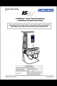 Carlisle IS40 Proportioner Intro Guide