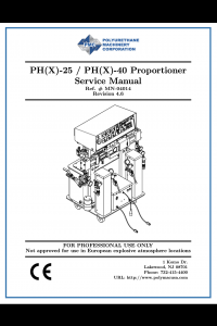 PMC PH(X)-25 / PH(X)-40 Proportioner Service-Manual #MN-04014, rev 4.6