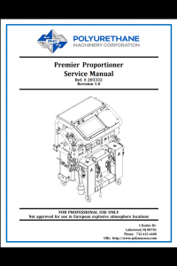 PMC Premier Proportioner Service Manual