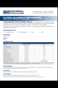 General Coatings Ultra-Guard 5700 Mastic Technical Data Sheet (TDS)