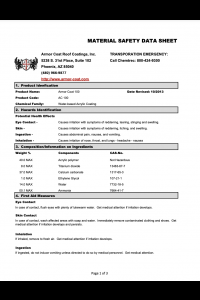 Armor Coat 100 Safety Data Sheet (SDS)