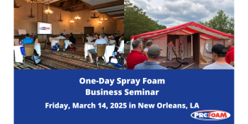 One Day Spray Foam Seminar-New Orleans, LA-$149 per person