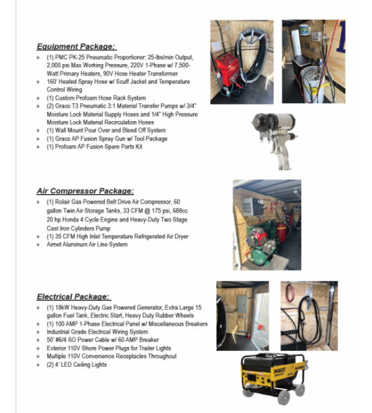 Demo 7' X 16' Eco Series PMC PK-25, 18kw Gas Generator Powered Spray Rig