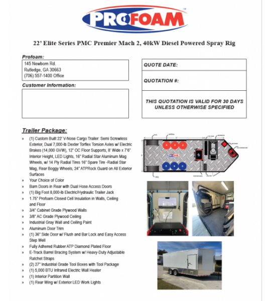 22' Elite Series PMC Premier Mach 2 40 kw Diesel Powered Spray Rig